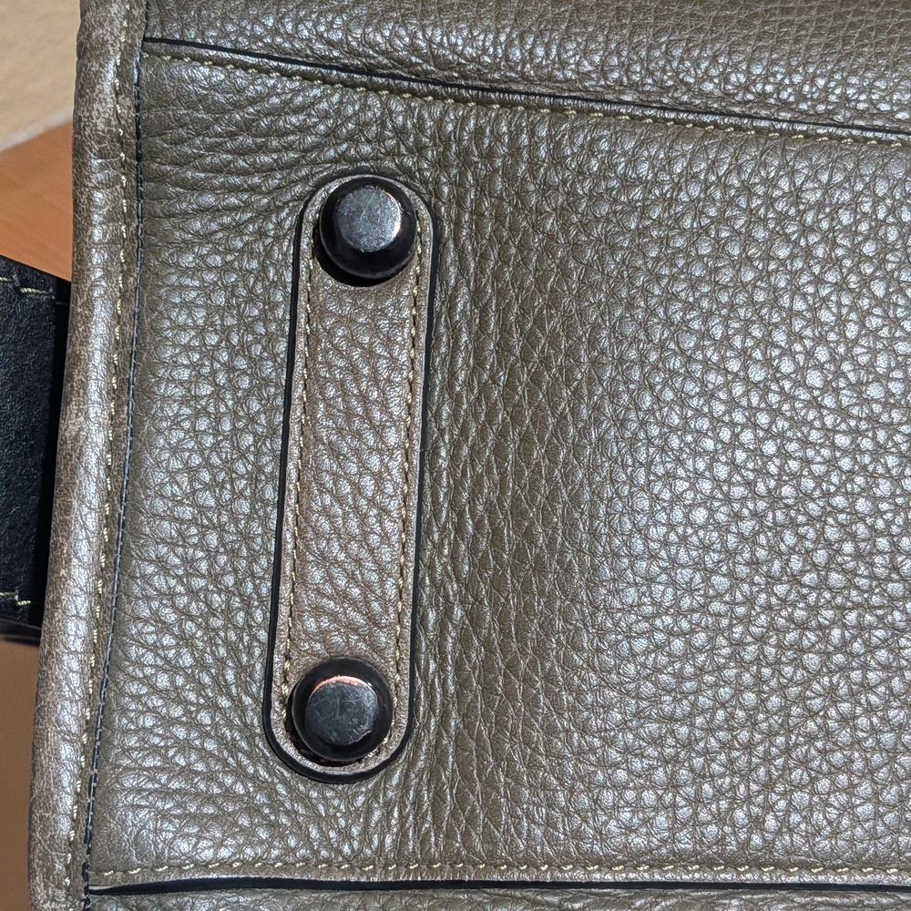 Coach Pebbled Leather Carryall Tote in Olive Gray - Picture 3 of 8